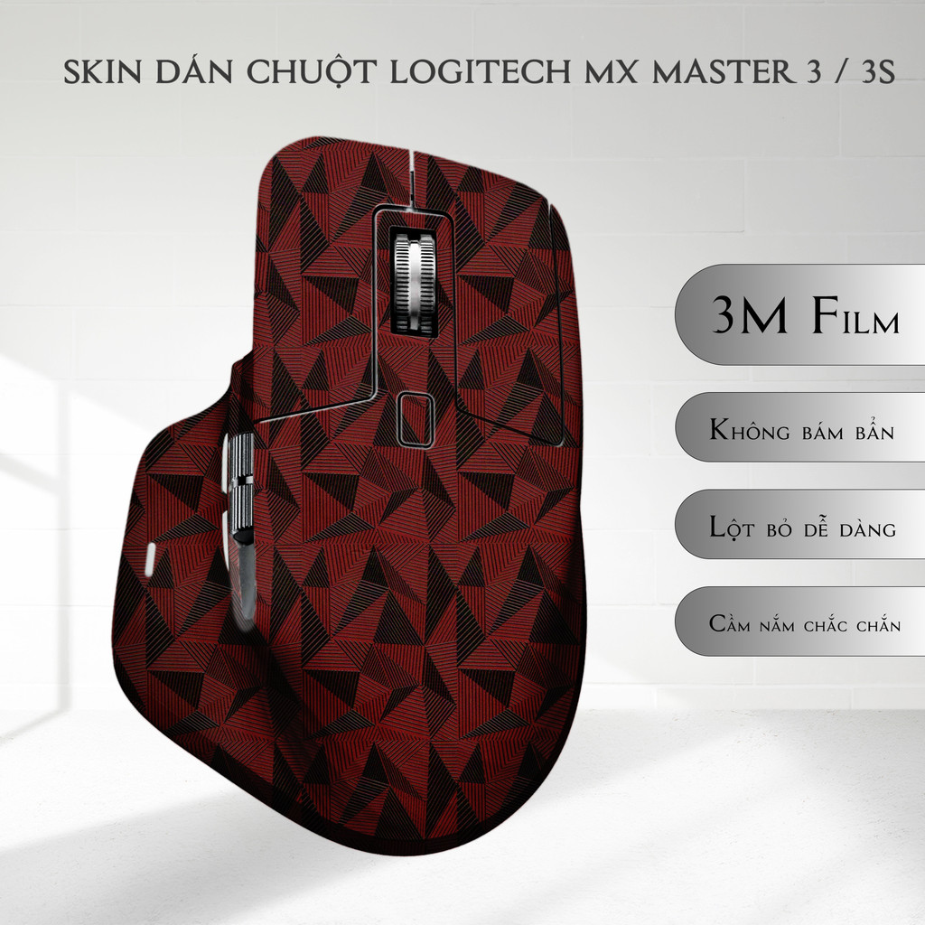 Skin dán chuột Logitech MX Master 3, 3s mẫu Nordic đổ | Film 3M | Custom theo yêu cầu