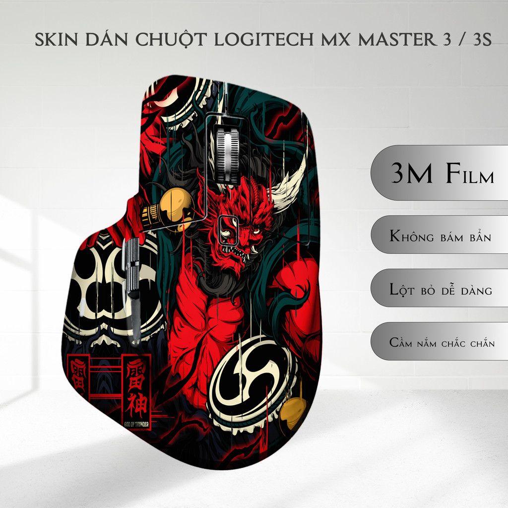 Skin dán chuột Logitech MX Master 3, 3s mẫu quỷ vương | Film 3M | Custom theo yêu cầu