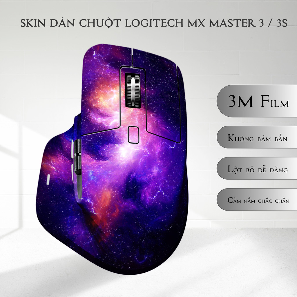 Skin dán chuột Logitech MX Master 3, 3s mẫu tinh vân | Film 3M | Custom theo yêu cầu