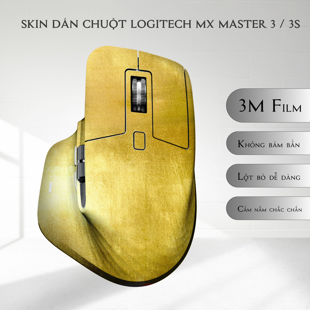Skin dán chuột Logitech MX Master 3, 3s mẫu vàng gold | Film 3M | Custom theo yêu cầu
