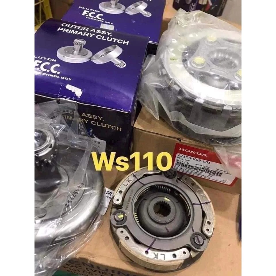 Full bộ nồi Wave S 110/ Wave RSX / Wave Ableda 110 ( nồi trước chính hãng FCC + nồi sau hàng zin Hon