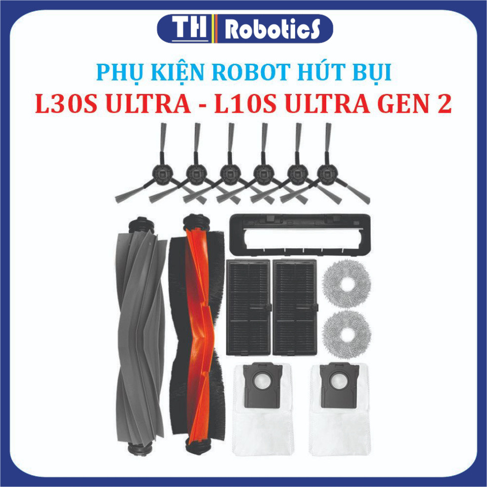 Phụ kiện Robot hút bụi Dreami L10S Ultra Gen 2 - L30 S Ultra Lọc hepa , Khăn,  Chổi giữa,Chổi cạnh, Túi rác "