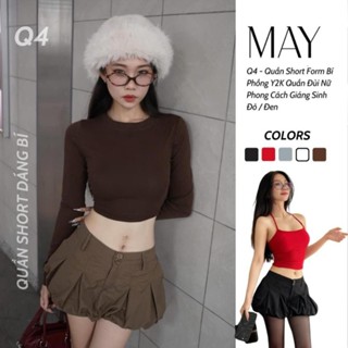  Q4 - Quần Short Form Bí Phồng Yh2K Quần Đùi Nữ Phong Cách Baby Girl 