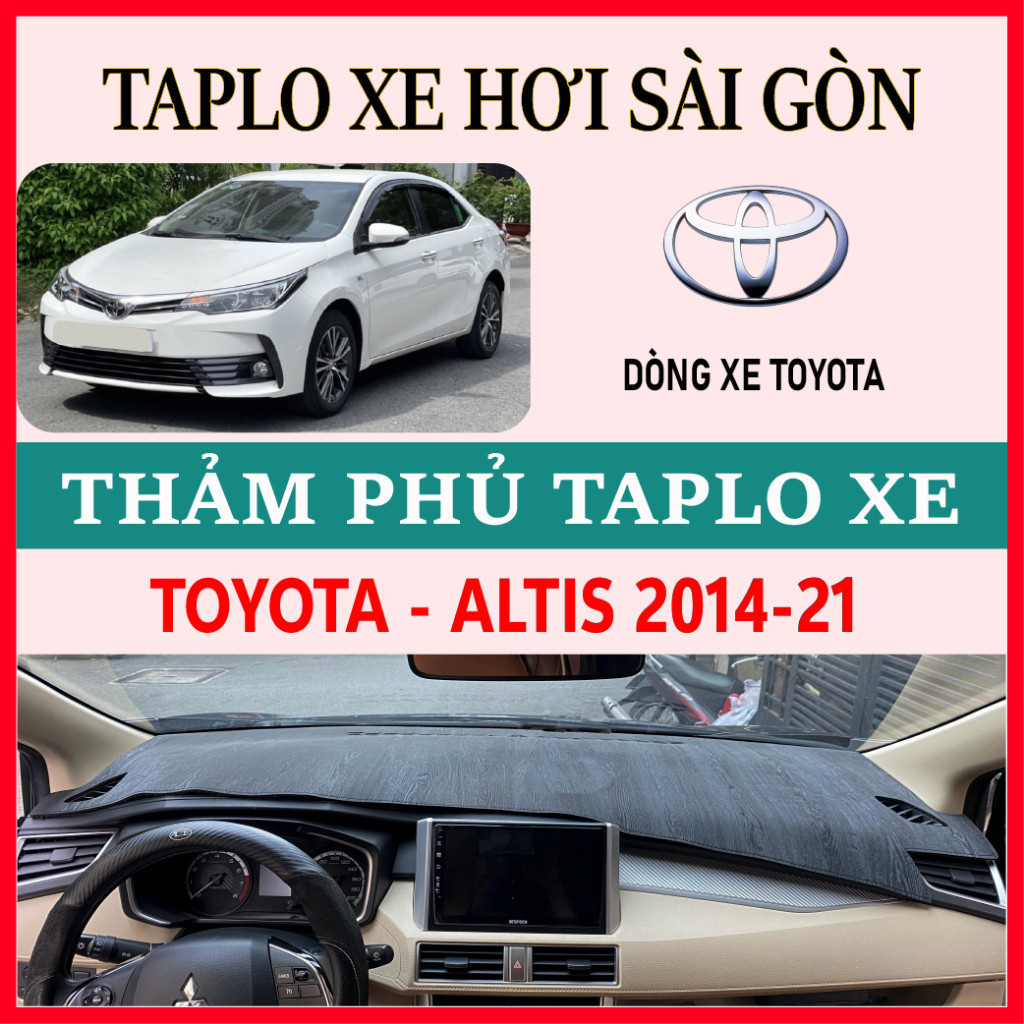 Thảm taplo Toyota Altis 2014 đến 2021 chất liệu nhung lông cừu, thảm taplo da cao cấp