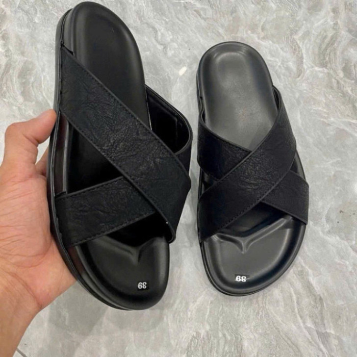 Dép nam quai chéo da xít cao cấp, Dép lê quai chéo nam chất liệu cao cấp, phong cách trẻ M13