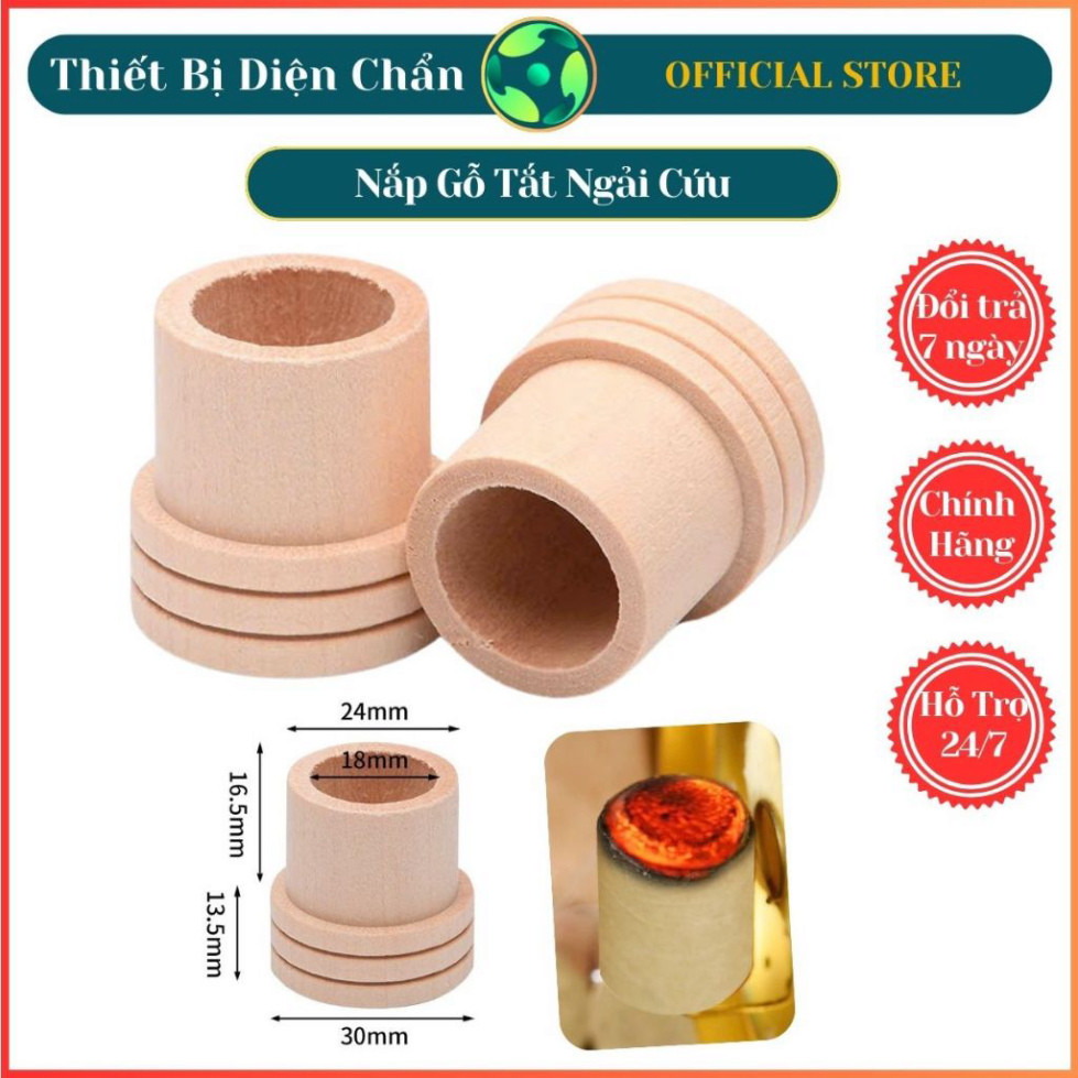 (Chính Hãng) Một Cái nắp tắt ngải cứu gỗ để cắm cây nhang ngải cứu, đế dập tắt nhang ngải cứu (Hot)