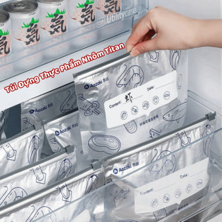  Túi Zip Đựng Thực Phẩm Nhôm Titan Túi Zip Đựng Thực Phẩm Tươi Sống Có Khóa Kéo Tag Ghi Chú Tái Sử Dụng Ogi Home - DTP01 