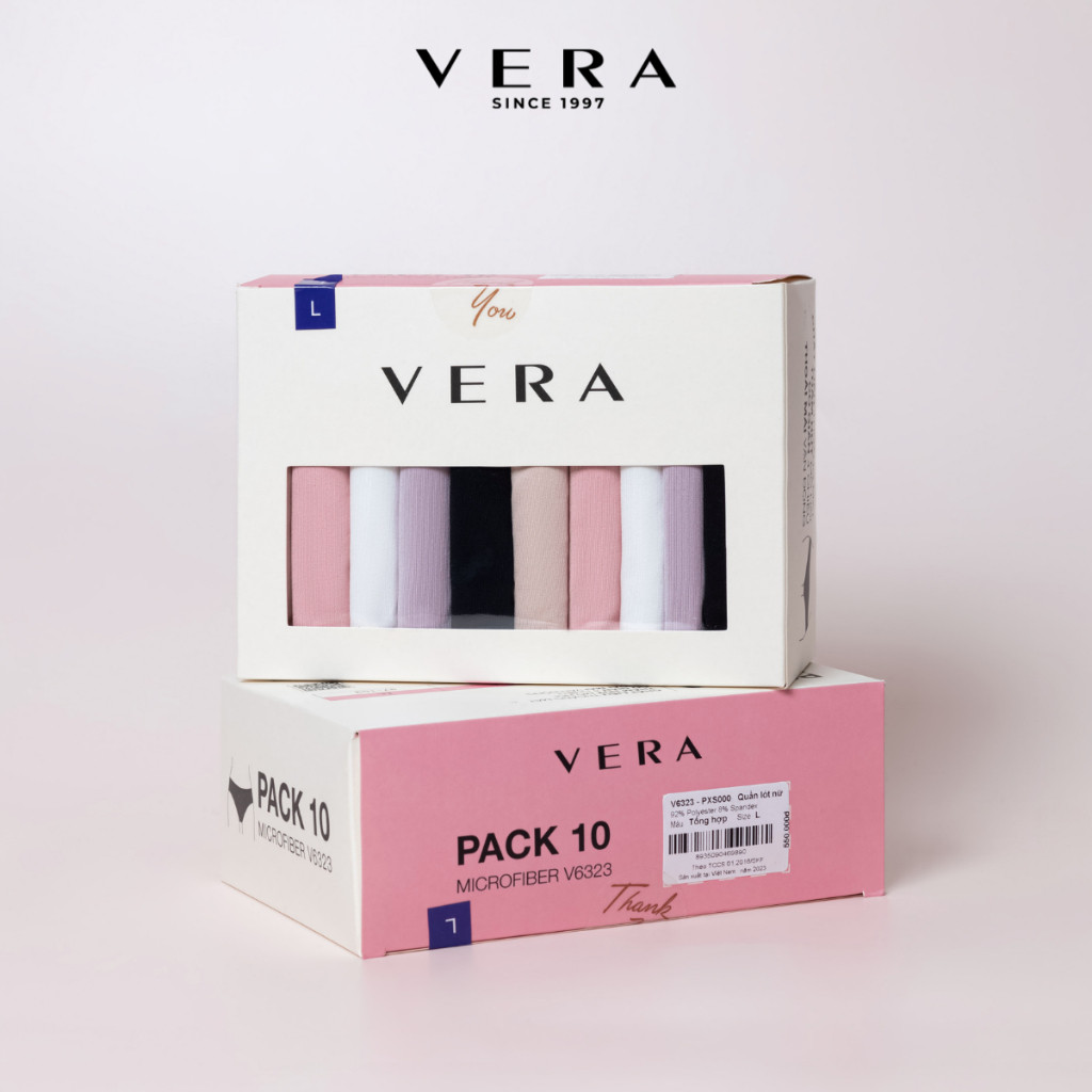 [COMBO ƯU ĐÃI] 10 quần lót nữ sợi Microfiber mát mịn, co giãn thoải mái, kháng khuẩn VERA- 6323 [Giao màu ngẫu nhiên]