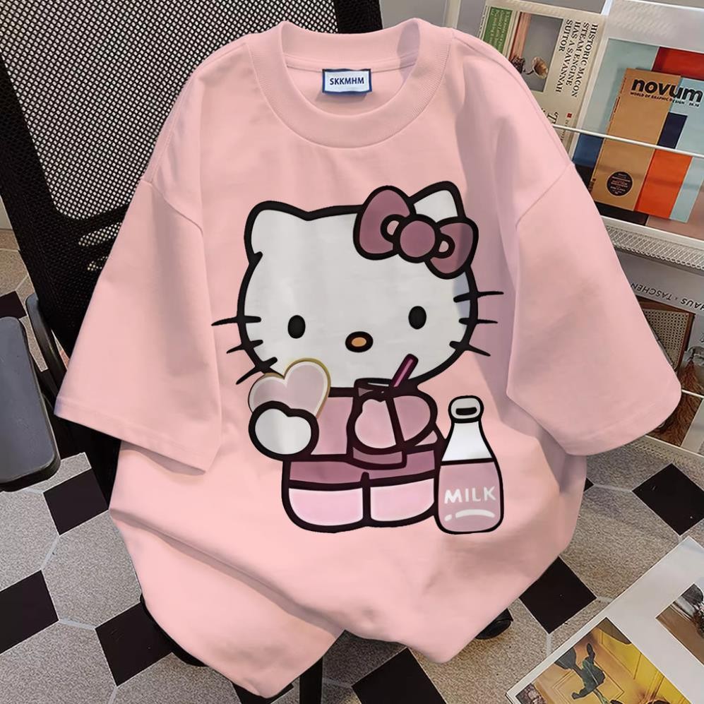 áo thun nữ   áo hồng đẹp Hello Kitty BÌNH NƯỚC  tay ngắn cổ tròn cộc tay mùa hè  áo phông nữ cotton UT