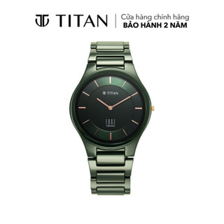 Đồng hồ nam TITAN Edge Ceramic dây Ceramic, mặt 40.5MM, dây màu xanh lá, 1696QC06