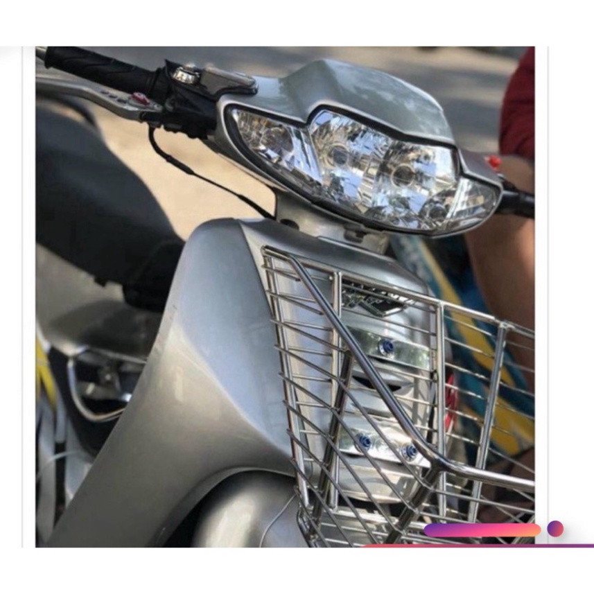 (INOX SÁNG BÓNG) Rổ INOX gắn đầu xe các dòng xe WAVE/DREAM/WAVE RS/SIRIUS