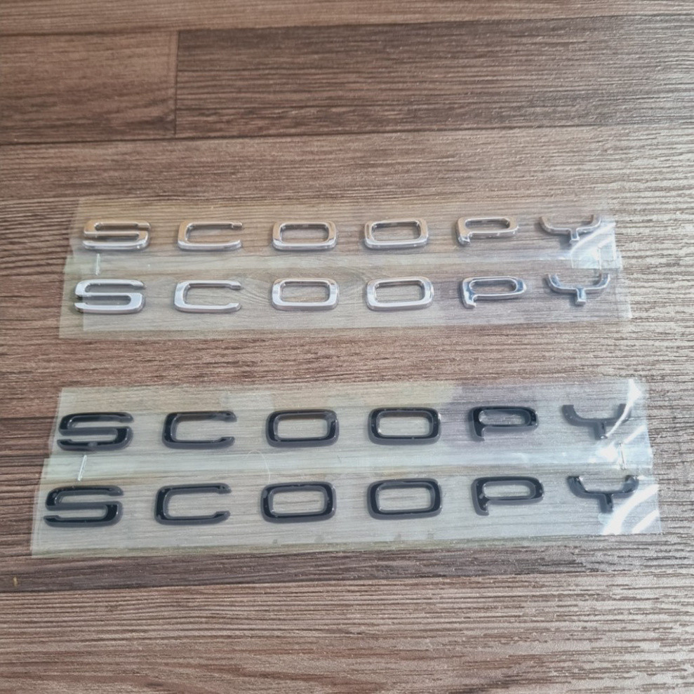 CẶP TEM CHỮ NỐI MẪU ZIN XE SCOOPY - TEM ĐÚC KHUÔN NHƯ THEO XE MÀU ĐEN HOẶC BẠC LỰA CHỌN