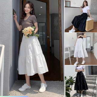 Chân váy nữ, chân váy voan 3 tầng 2 lớp màu đen trắng size S M L SKUCV-05B1