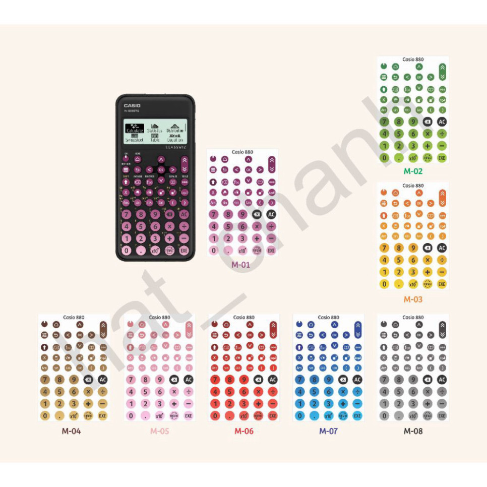 Tấm dán nút máy tính CASIO 880