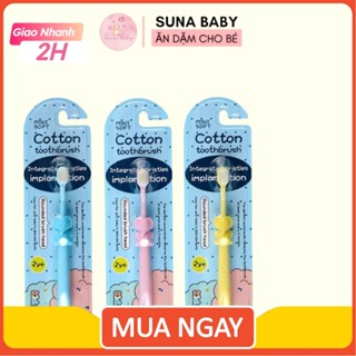 Bàn chải đánh răng cho bé trai bé gái lông chất liệu sợi tơ cotton siêu mềm không gây tổn thương nướu SUNA store