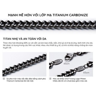 Vòng Cổ Phiten Carbonized Titanium Chain Necklace Hỗ Trợ Cân Bằng Cơ Thể Chăm Sóc Sức Khỏe Phong Cách Thời Trang