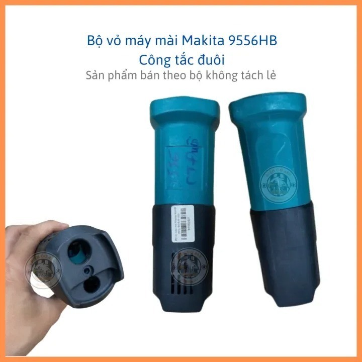 Bộ vỏ nhựa máy mài MAKITA 9556HB, 9556HP công tắc đuôi (MOTOR HOUSING + REAR COVER)