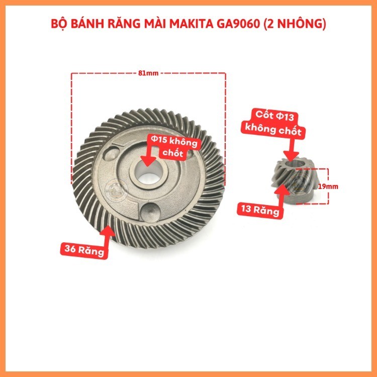 Bộ nhông - bánh răng máy mài MAKITA GA9060, GA7060