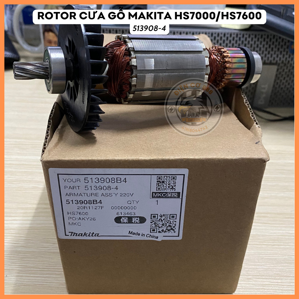 Rotor MÁY cưa gỗ Makita HS7600, HS7000 220V (513908-4) - Tặng chổi than
