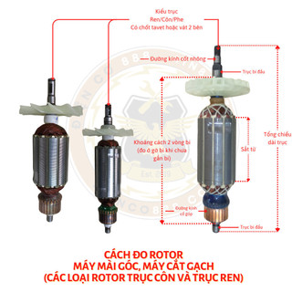 Rotor mài DCA ASM06-100, ASM03-125 220V - Tặng chổi than