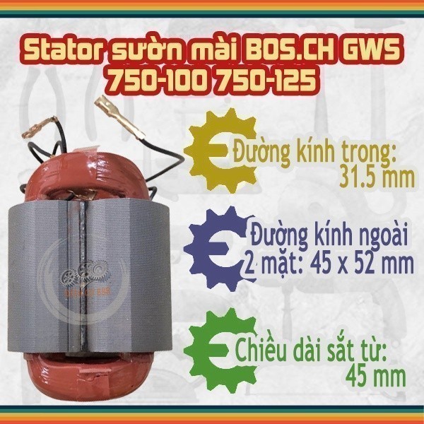 Cuộn stator mài BOSCH GWS 750-100, 750-125 220V