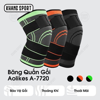 Bảo Vệ Đầu Gối, Đai Quấn Gối Có Đai Cuốn Aolikes AL7720 Chơi Thể Thao Tập Gym Cầu Lông Đá Banh