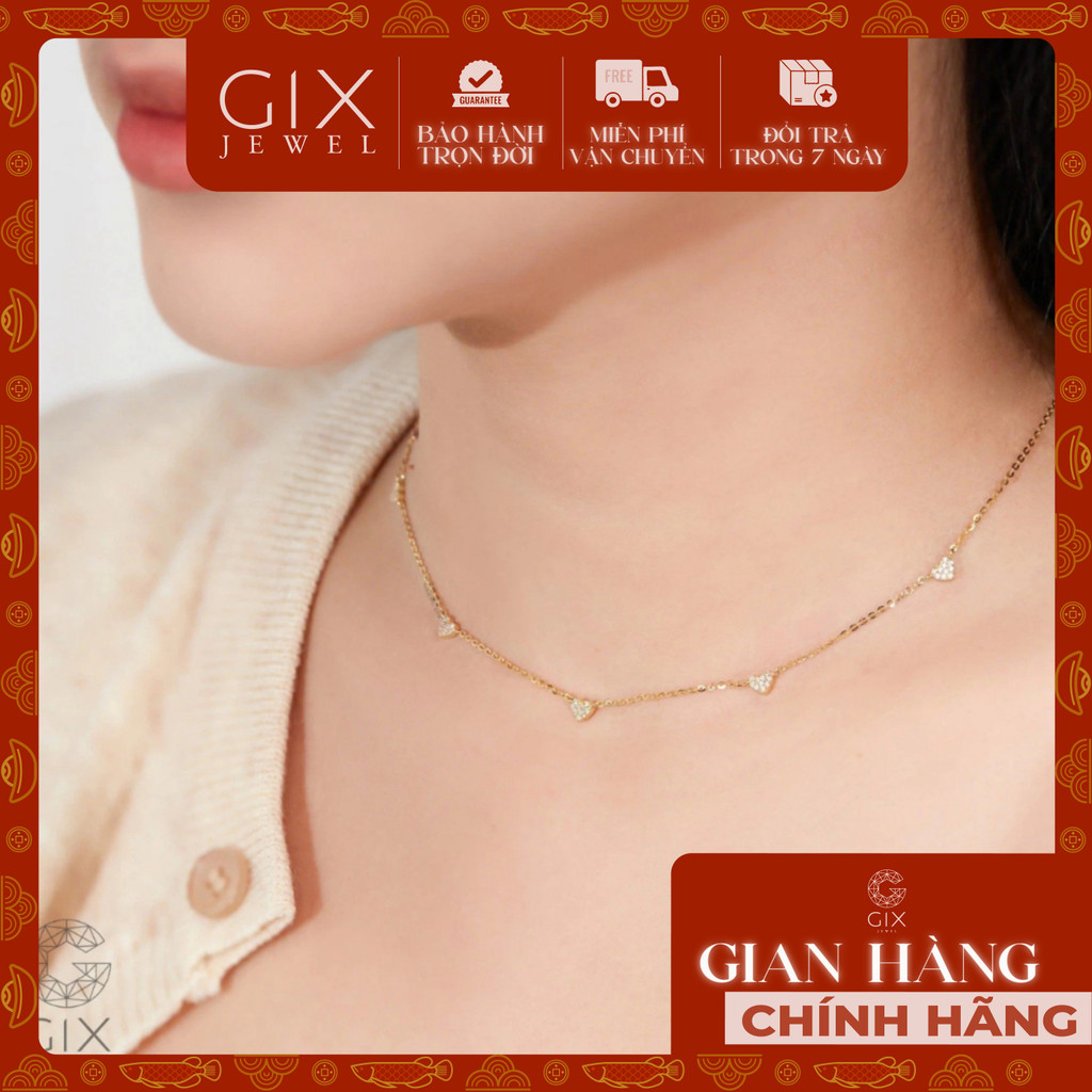 Dây chuyền bạc 925 chữ cong hình trái tim sợi mảnh đẹp TBBDC56 Gix Jewelry