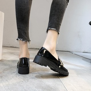 IELGY Retro lưới màu đỏ giày nhỏ nữ Anh giày đế bằng Giày lười