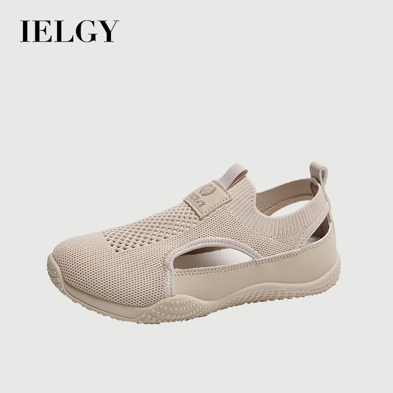 IELGY Giày thể thao thông thường cắt trắng thoáng khí mùa hè mới của Hàn Quốc có đế dày