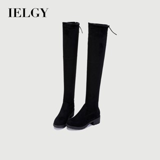 Giày bốt cao su da lộn co giãn đầu gối phong cách Hàn Quốc IELGY dành cho nữ