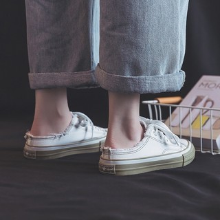 Giày vải nửa kéo IELGY ren thô hợp thời trang dành cho nữ