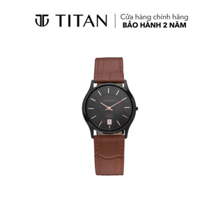 Đồng hồ nam TITAN Edge dây da, mặt 38.5MM, màu đen, 1683NL01