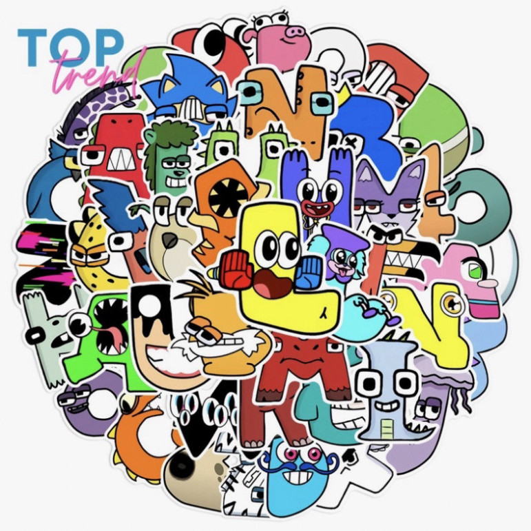 Set 10/50 Sticker Alphabet Lore chống thấm nước, miếng dán trang trí sổ, mũ bảo hiểm, điện thoại, la