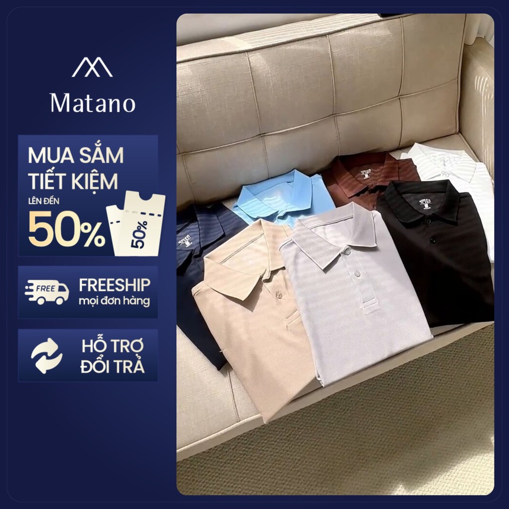 Áo Polo Nam MATANO Trơn Form Regular PO137 chất thun tổ ong, thoáng mát, thoải mái