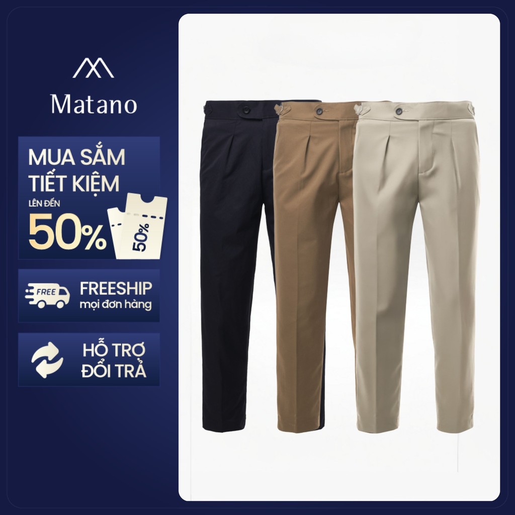 Quần Tây Nam Slimfit Sidetab Trơn MATANO QT065 vải sợi tổng hợp mềm mịn, tôn dáng, trẻ trung, thanh 