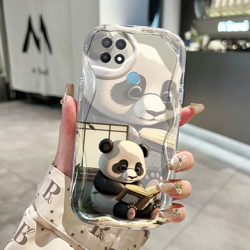 Ốp Lưng OPPO A15 A15s A35 4G Case Trong suốt Gấu trúc sáng tạo dễ thương