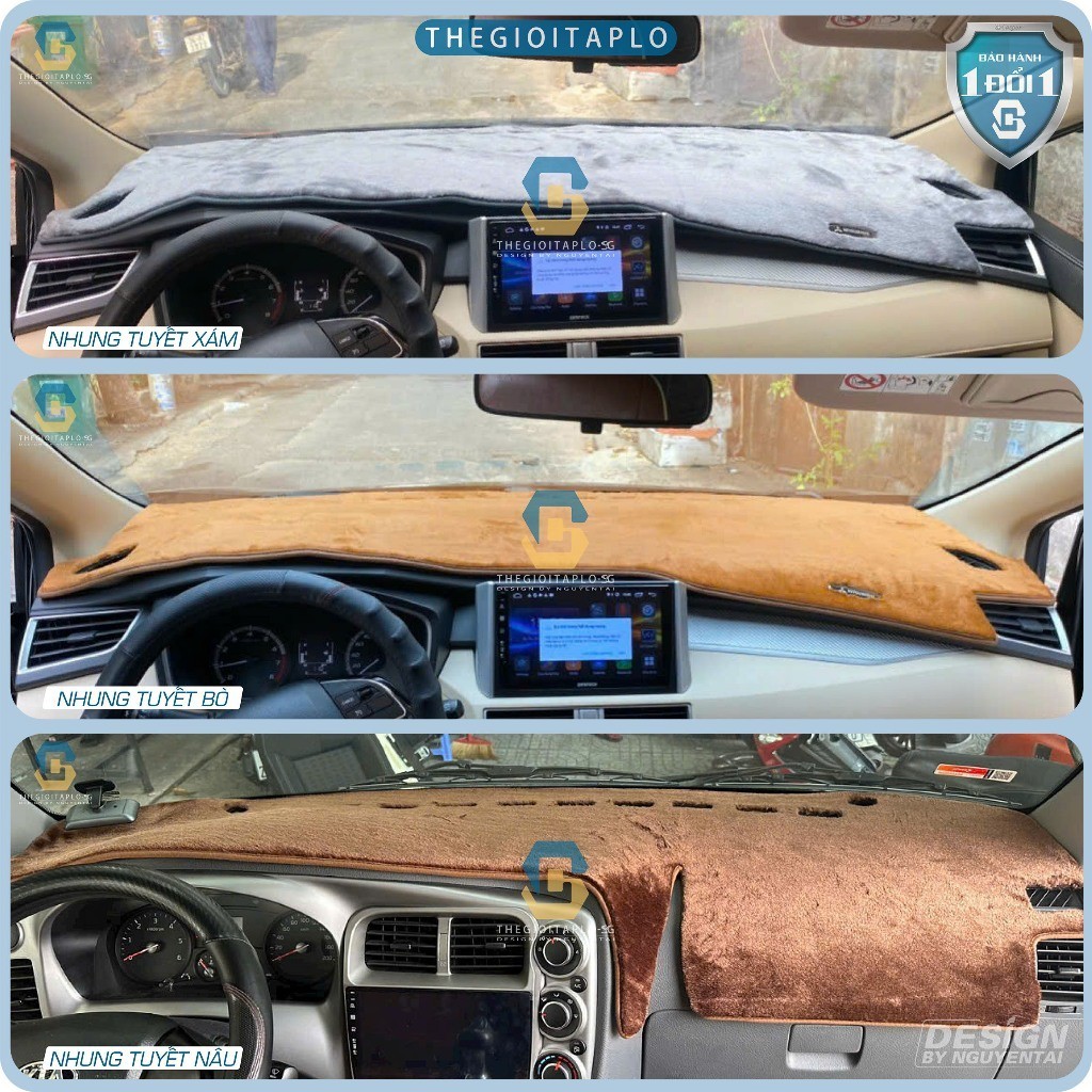 (Xpander Cross đời 2017 đến 2026) Thảm taplo chống nắng ô tô da vân gỗ,tuyết nhung,cacbon,da pu,da l