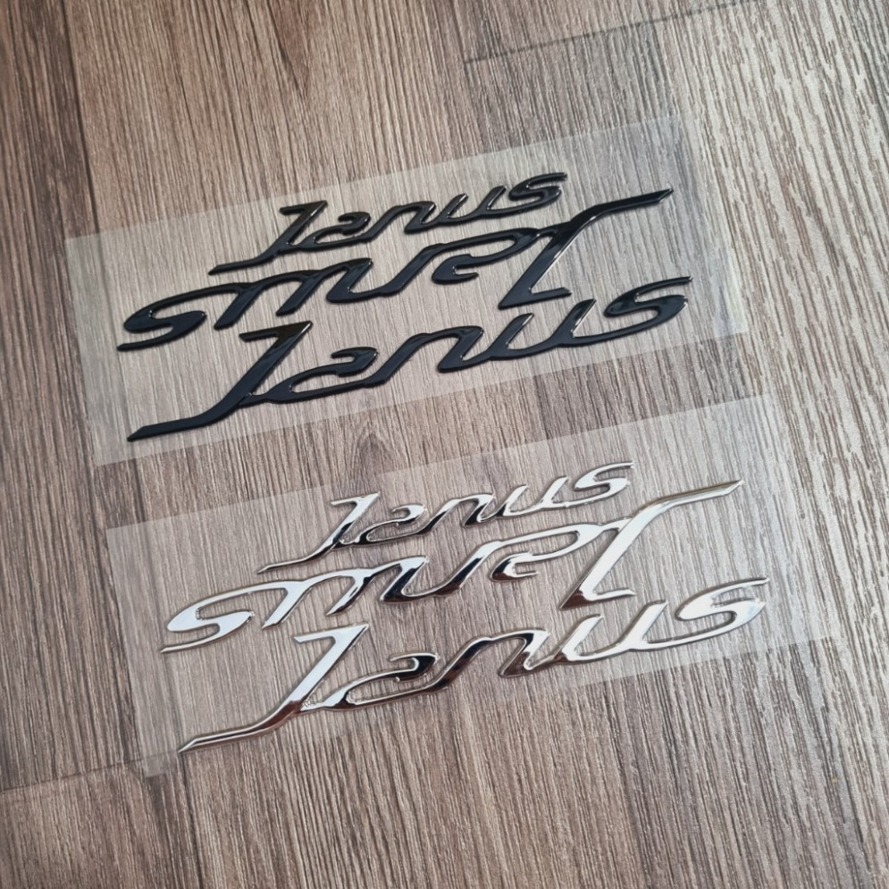 SET Bộ tem 03 chữ nỗi JANUS đúc khuôn như ZIN theo xe - tem tân trang xe máy