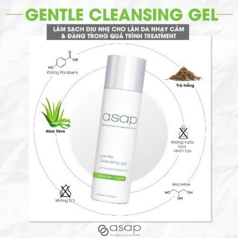 [CHÍNH HÃNG] Sữa rửa mặt da nhạy cảm làm dịu da Asap Gentle Cleansing Gel