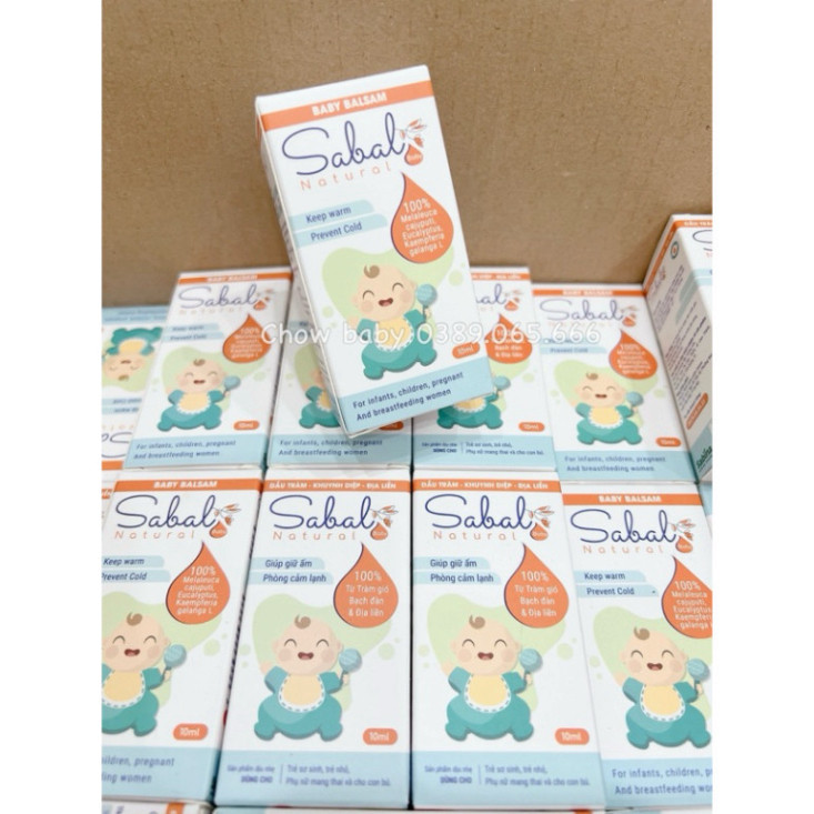 Tinh dầu tràm Sabal Baby Natural giúp giữ ấm phòng cảm lạnh cho bé lọ 10ml (PP CHÍNH HÃNG)