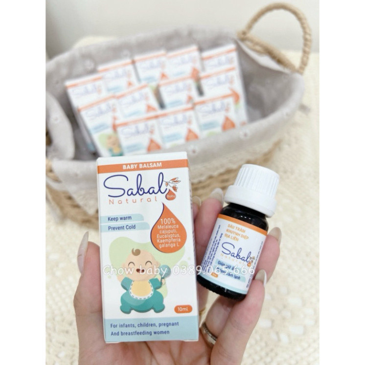 Tinh dầu tràm Sabal Baby Natural giúp giữ ấm phòng cảm lạnh cho bé lọ 10ml (PP CHÍNH HÃNG)