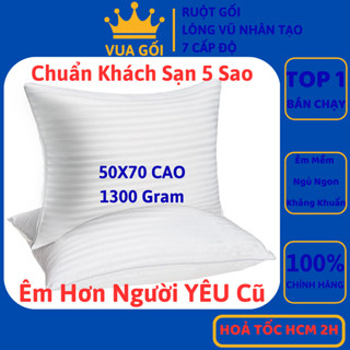  Ruột Gối Nằm Lông Vũ Nhân Tạo Cao Cấp 50x70 cm VUA GỐI Chuẩn Khách Sạn 5 Sao - Loại 1300g 