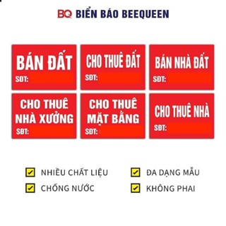 Decal dán hoặc biển treo BÁN ĐẤT, BÁN NHÀ ĐẤT, CHO THUÊ NHÀ, CHO THUÊ  MẶT BẰNG ĐẤT PHÒNG TRỌ