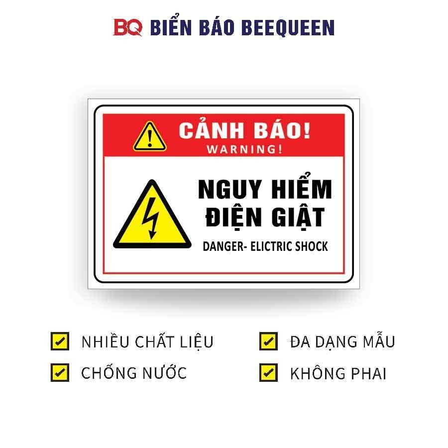 Biển cảnh báo NGUY HIỂM ĐIỆN GIẬT 20X30cm - BQ A1