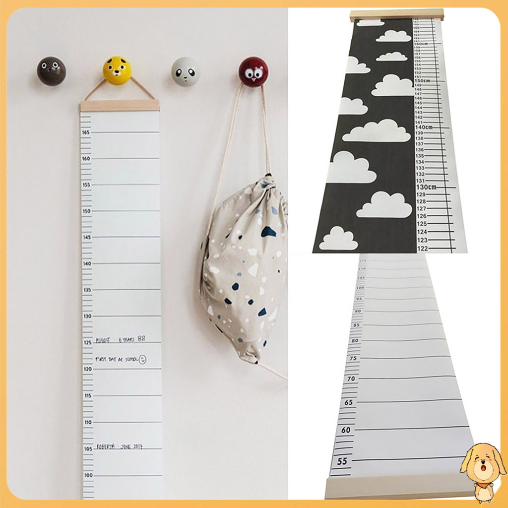 Thước vải canvas treo tường đo chiều cao cho bé