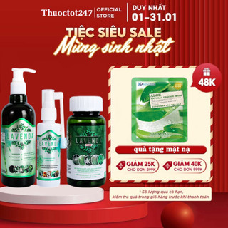  Combo chuyên sâu LAVENDA hết khí hư huyết trắng nấm ngứa  1 xịt Lavenda 60ml + 1 rửa Lavenda 275ml + 1 Lavenda Plus 50g  