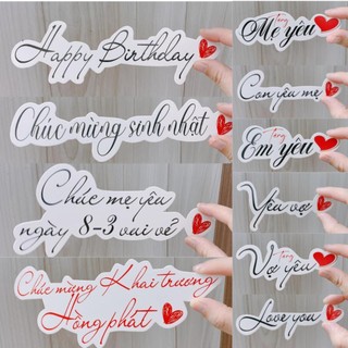 SET 10 Cái Banner, Toper, Thiệp cài ĐỦ CÁC DỊP LỄ TRONG NĂM, dùng để trang trí bó hoa, hộp quà, bánh kem