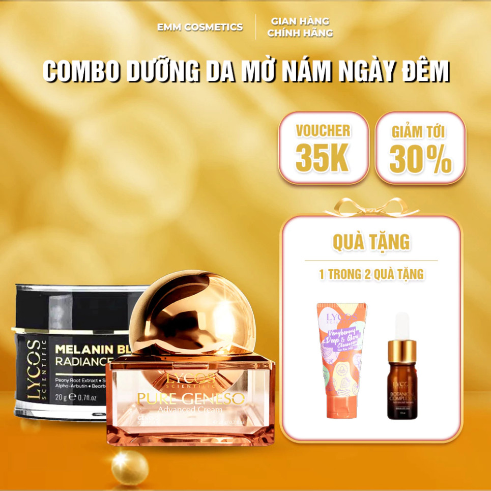 Bộ Kem Dưỡng Da Ban Ngày và Ban Đêm Lycos: Kem nám đêm Lycos + Kem Face Meso căng bóng Lycos - THUOC
