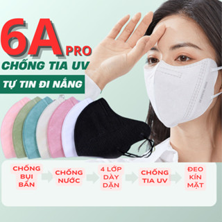(TẶNG 10c 5D)Thùng 300 - 200c - 100c Khẩu Trang 6A Pro Người Lớn Dr.ECO MASK - 4 Lớp, Dày Dặn, Chống Tia UV, Che Kín Mặt