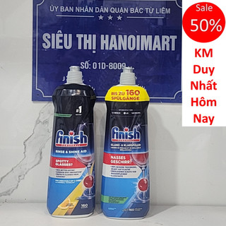  Nước làm bóng chén bát trợ xả Finish 800ml nước làm khô bát finish dùng cho máy rửa chén 